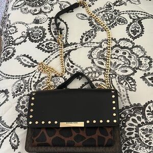 Michael Kors Black and Brown Studded Women's Bag
